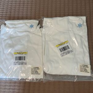 White snowflake turtlenecks, set of 2
